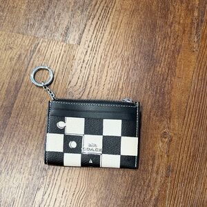 Checkered Coach Wallet Keychain